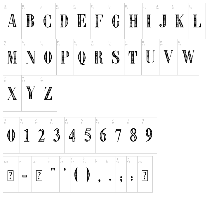 Libre Expression font map